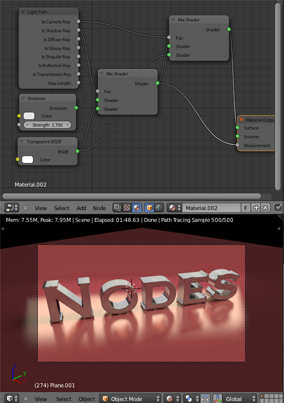 Cycles Material Nodes Setup Invisible light Transparent Shadow
