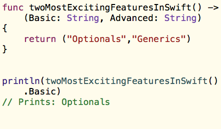 Swift Functions - Multiple Return Types and External Parameters