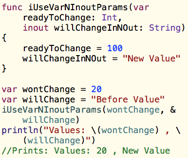 Swift Functions: Variable Parameters and Inout Parameters
