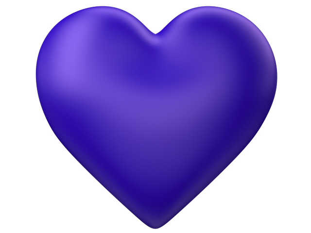 Indigo 3d Love Heart with Transparent Background - Valentine Clip-art