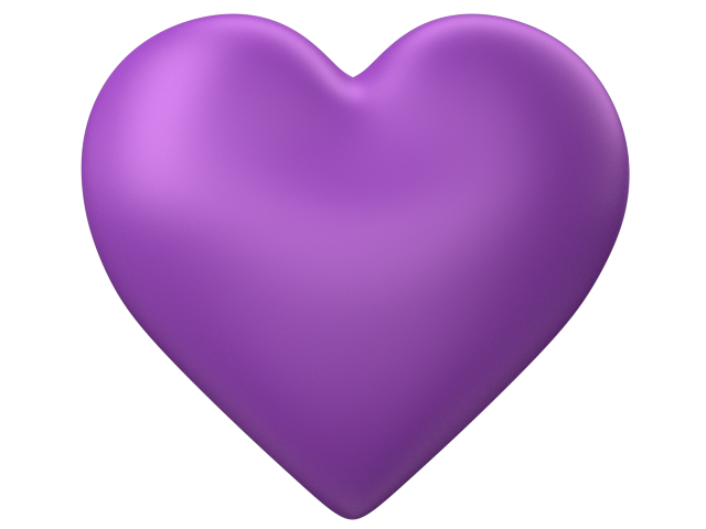 Purple 3d Love Heart with Transparent Background - Valentine Clip-art