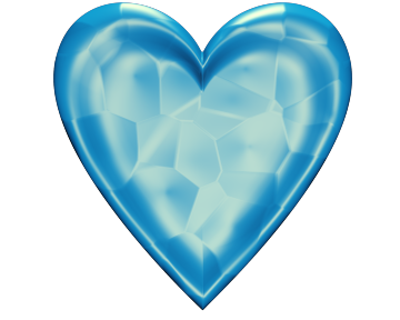 Blue Valentine Heart Clip Art with Glowing Texture - Valentine Heart Clip-art