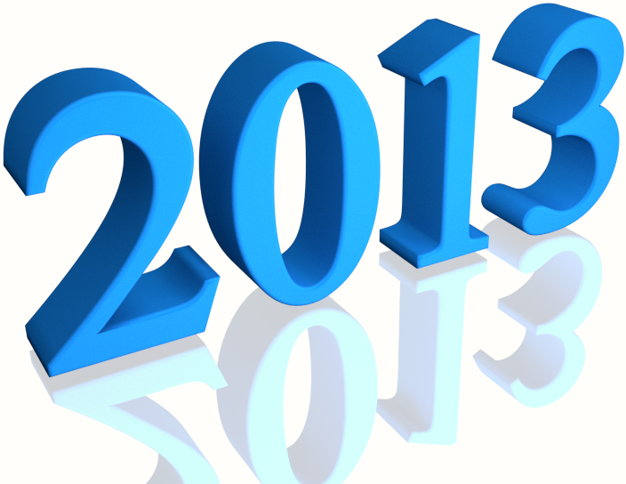 Shiny Blue 2013 3d text (with Reflection) Clip-art