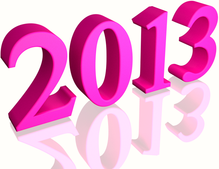 Shiny Pink 2013 3d text (with Reflection) Clip-art 