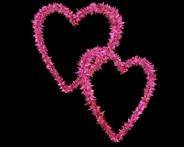 Pink Flowery Entangled Love Hearts - Valentine Clip-art