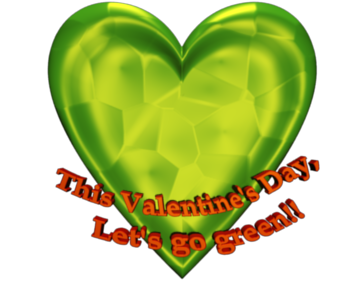 Green Heart Clip Art With glowing Texture with 3d Text Lets go green
