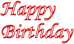Outlined Birthday Wishes 3d Text Clip-art in Red color.