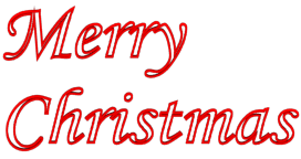 Outlined Merry Christmas 3d Text Clip-art in Red color.