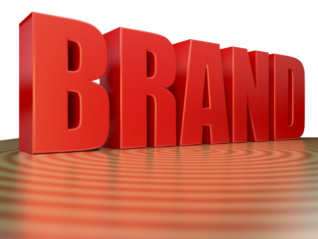 3d Render of Corporate Buzzword Brand in Shiny Red Color