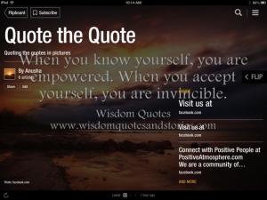 iPad screenshot of FlipBoard Magazine Quote the Quote