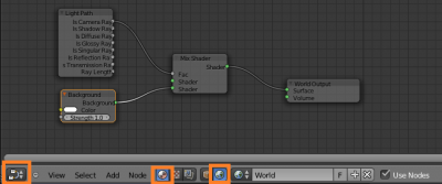 Cycles World Material nodes for a shadeless white Background