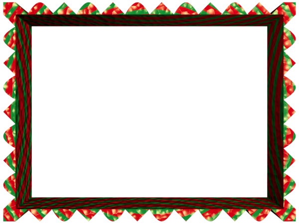 Fancy Loop Cut Border in Red Green color, Rectangular perfect for Powerpoint