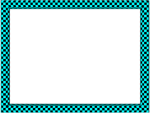 Funky Checker Border in Aqua Black color, Rectangular perfect for Powerpoint