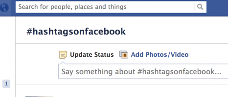Say something about - Hashtags on Facebook
