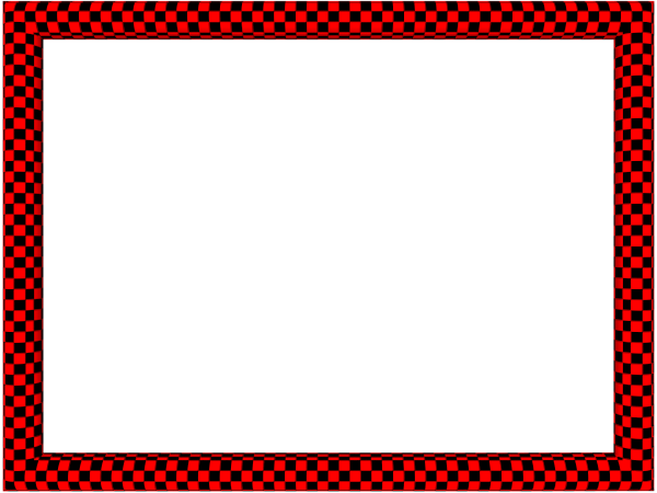 Red Black Funky Checker Rectangular Powerpoint Border | 3D Borders