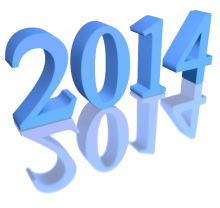 2014 - Beautiful Pale Blue 3d Clip-art with Reflection