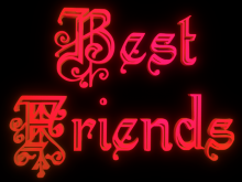 Best Friends - 3d clip-art for Friendship Day - Pink Red Blend 