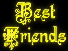 Best Friends - 3d clip-art for Friendship Day - Glowing Yellow 