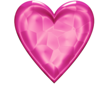 Pink Valentine Heart Clip-Art with Glowing Texture