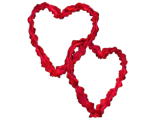 Red Pink Flowery Entangled Love Hearts Transparent Back - Valentine Clip-art
