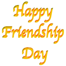 Shiny Yellow orange 3d text clip-art text Happy Friendship Day with Transparent 