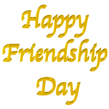 Shiny Yellow 3d text clip-art Happy Friendship Day with Transparent Background
