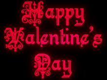 Red Pink Glowing Happy Valentine's Day Text on Black Background