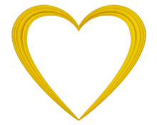 Yellow Love Heart Embossed Border Clip Art - Valentine Clip-art
