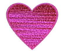 Love Heart with Pink Fabric Texture Transparent Background - Valentine Clip-art