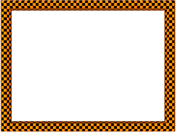 Funky Checker Border in Orange Black color, Rectangular perfect for Powerpoint