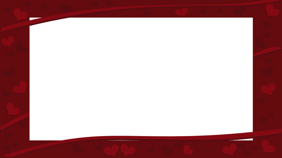 Landscape HD Dark Red Valentine's Day Hearts Border 